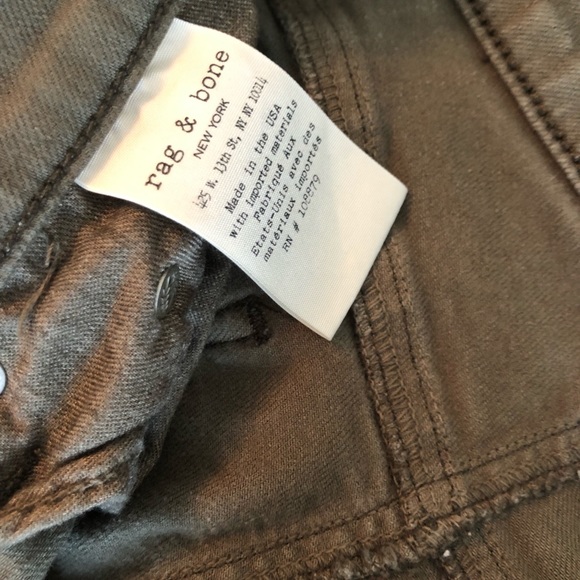 rag & bone olive skinny stretch jeans. - Picture 5 of 8